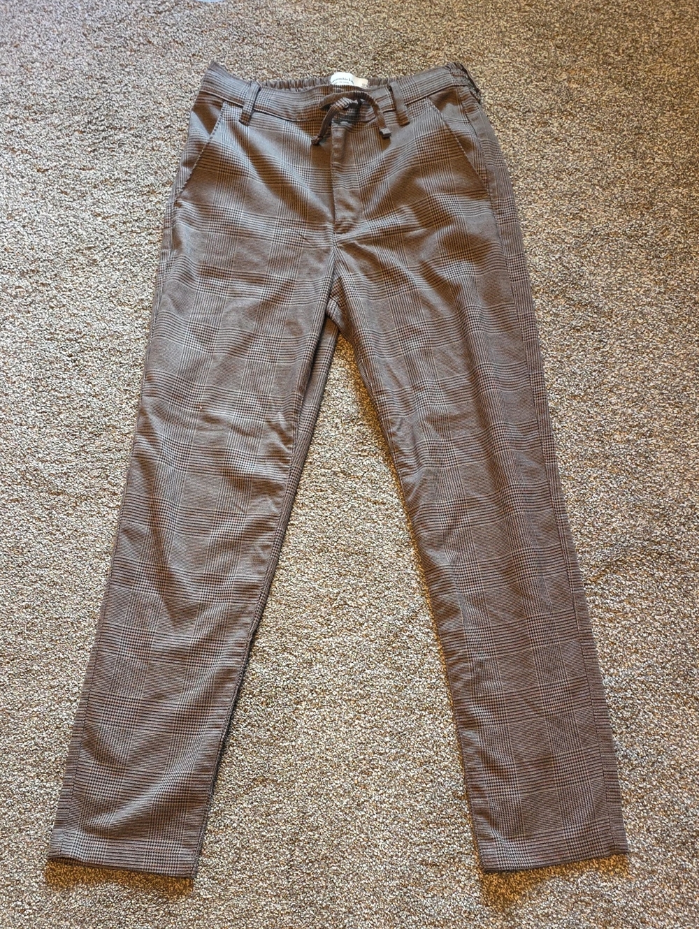 abercrombie kids Brown Plaid Chinos
